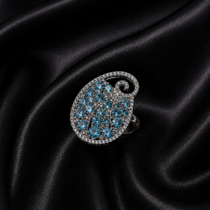 Blue Topaz Cluster Ring