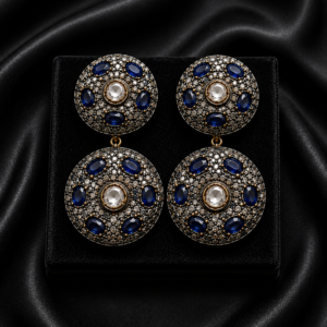 Blue & White Vintage Drop Earrings