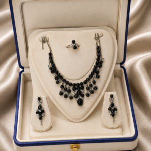 Midnight Black Star Cascade Jewellery Set