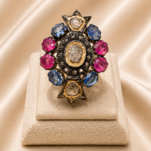 Multicolour Floral Cluster Ring