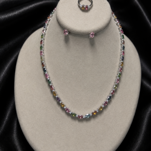 Rainbow Tourmaline Elegance Tennis Necklace Set