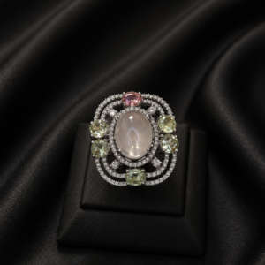Rose Quartz Multistone Cocktail Ring
