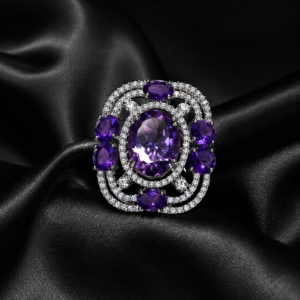 Royal Amethyst Halo Ring