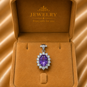 Amethyst Halo Pendant