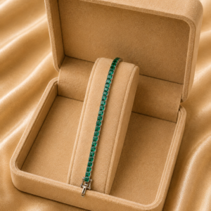 Emerald Green Square Tennis Bracelet