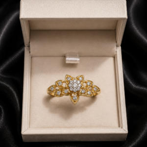 Floral Diamond & Gold Ring