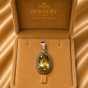 Golden Topaz Oval Pendant