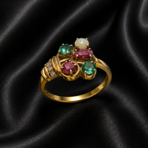 Multi-Gemstone Designer Gold Ring