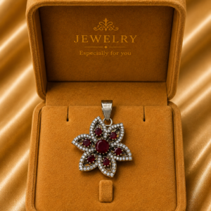Ruby Flower Pendant