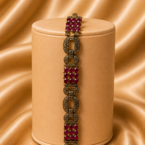 Ruby Geometric Designer Bracelet