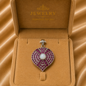 Ruby & Opal Heart Pendant