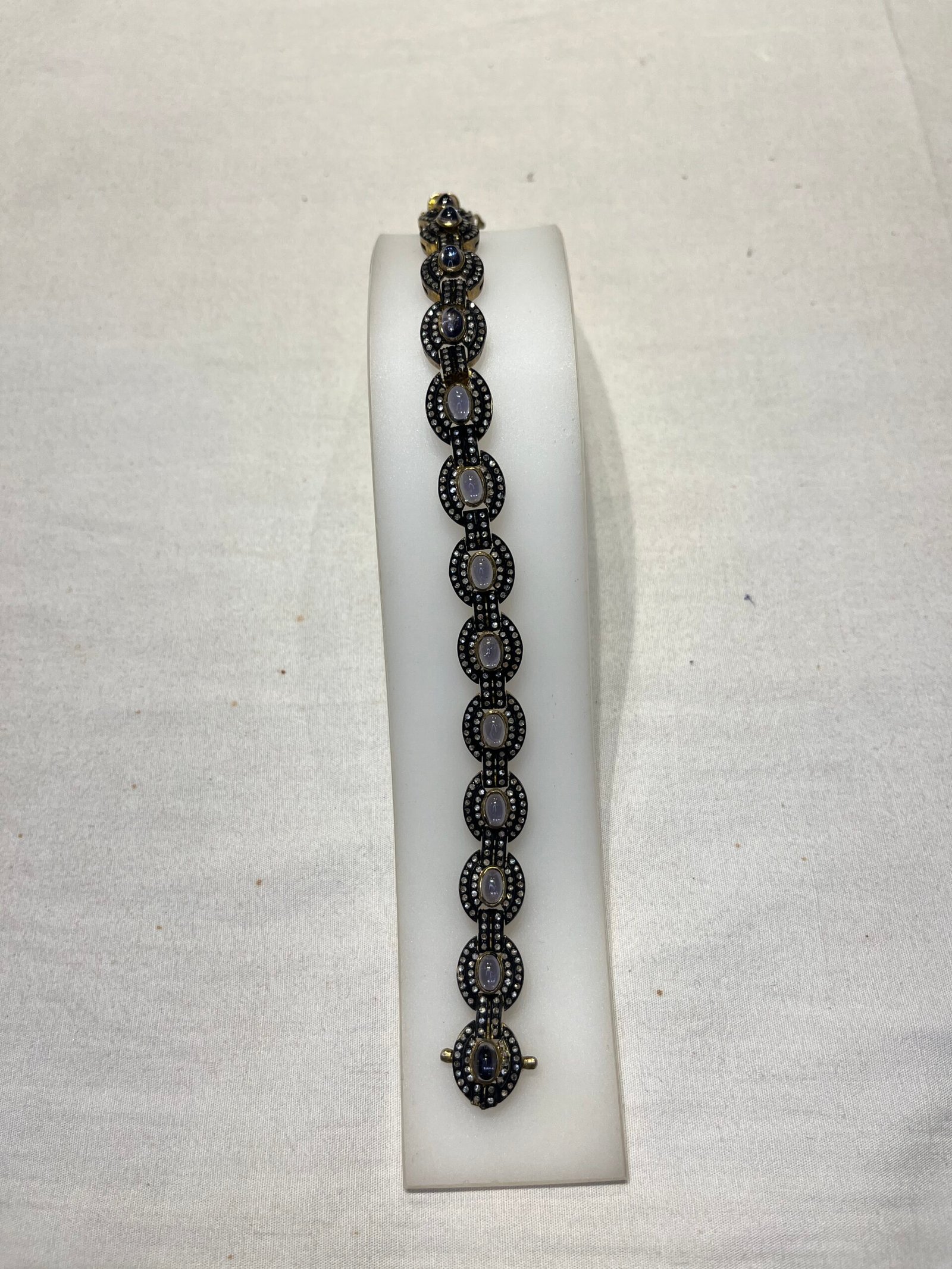Vintage Sapphire & Diamond Link Bracelet - Image 3